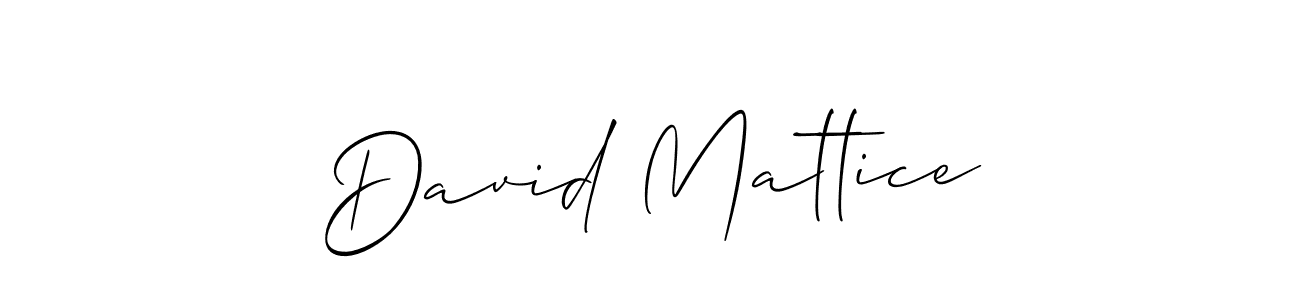 The best way (Allison_Script) to make a short signature is to pick only two or three words in your name. The name David Mattice include a total of six letters. For converting this name. David Mattice signature style 2 images and pictures png