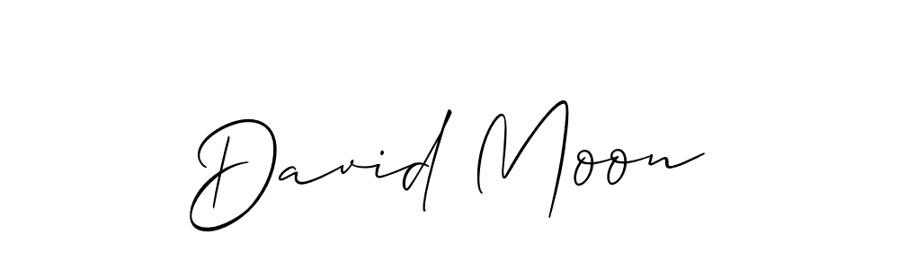 The best way (Allison_Script) to make a short signature is to pick only two or three words in your name. The name David Moon include a total of six letters. For converting this name. David Moon signature style 2 images and pictures png