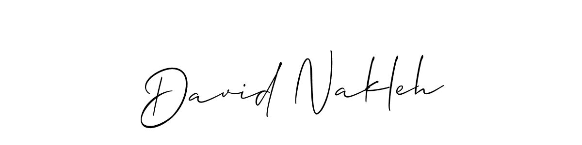 Allison_Script is a professional signature style that is perfect for those who want to add a touch of class to their signature. It is also a great choice for those who want to make their signature more unique. Get David Nakleh name to fancy signature for free. David Nakleh signature style 2 images and pictures png