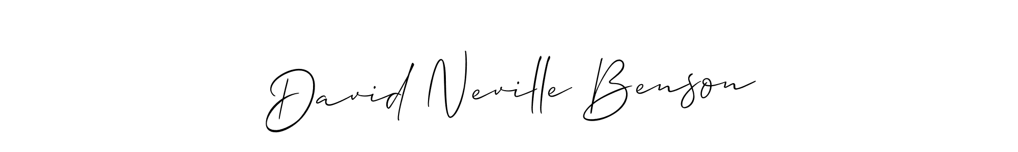 Make a short David Neville Benson signature style. Manage your documents anywhere anytime using Allison_Script. Create and add eSignatures, submit forms, share and send files easily. David Neville Benson signature style 2 images and pictures png