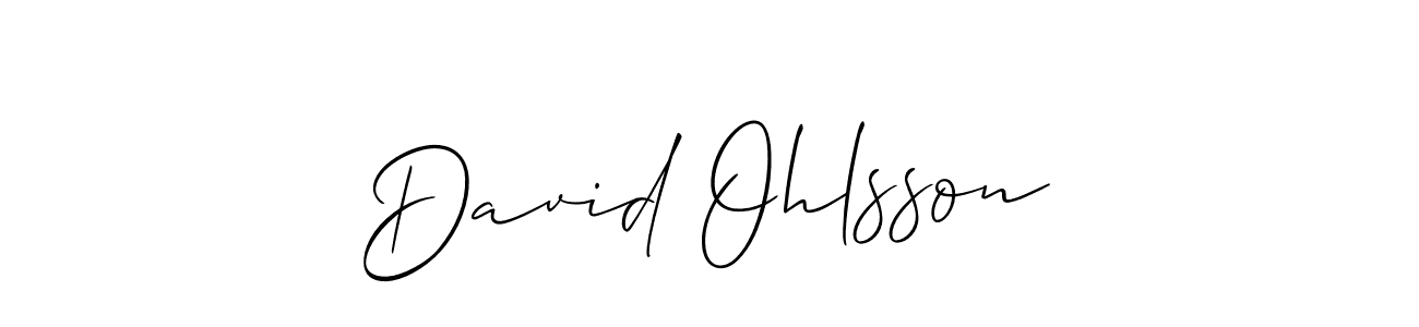 Allison_Script is a professional signature style that is perfect for those who want to add a touch of class to their signature. It is also a great choice for those who want to make their signature more unique. Get David Ohlsson name to fancy signature for free. David Ohlsson signature style 2 images and pictures png