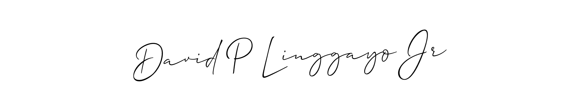 See photos of David P Linggayo Jr official signature by Spectra . Check more albums & portfolios. Read reviews & check more about Allison_Script font. David P Linggayo Jr signature style 2 images and pictures png