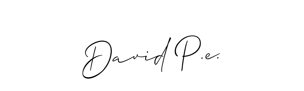 Design your own signature with our free online signature maker. With this signature software, you can create a handwritten (Allison_Script) signature for name David P.e.. David P.e. signature style 2 images and pictures png
