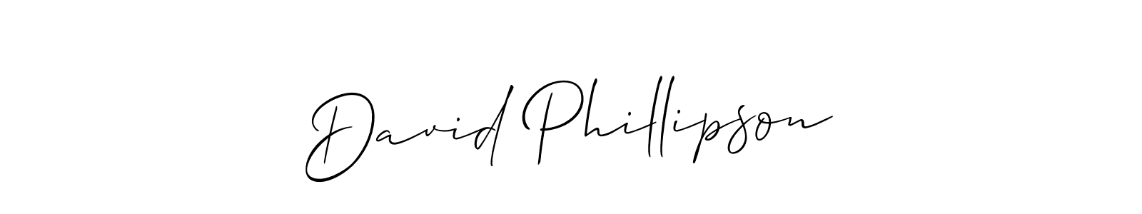 Make a beautiful signature design for name David Phillipson. With this signature (Allison_Script) style, you can create a handwritten signature for free. David Phillipson signature style 2 images and pictures png