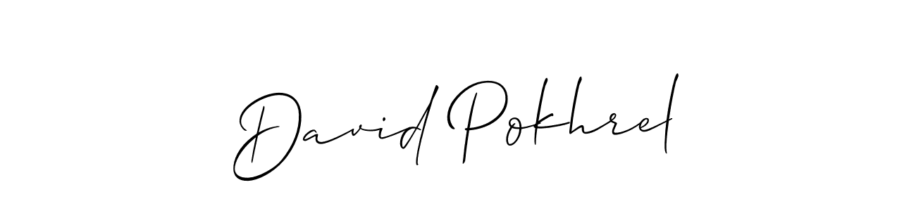 Design your own signature with our free online signature maker. With this signature software, you can create a handwritten (Allison_Script) signature for name David Pokhrel. David Pokhrel signature style 2 images and pictures png