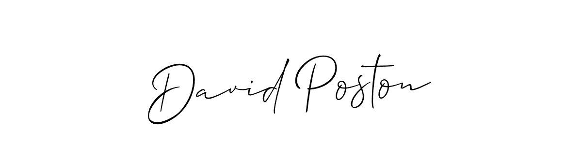 Make a beautiful signature design for name David Poston. With this signature (Allison_Script) style, you can create a handwritten signature for free. David Poston signature style 2 images and pictures png