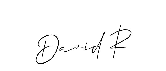 It looks lik you need a new signature style for name David R. Design unique handwritten (Allison_Script) signature with our free signature maker in just a few clicks. David R signature style 2 images and pictures png