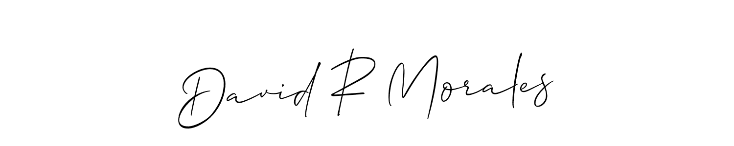 Design your own signature with our free online signature maker. With this signature software, you can create a handwritten (Allison_Script) signature for name David R Morales. David R Morales signature style 2 images and pictures png