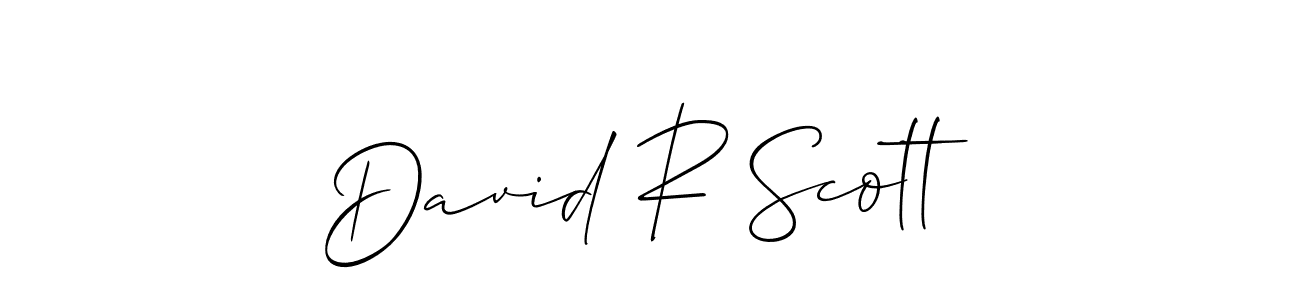 How to make David R Scott name signature. Use Allison_Script style for creating short signs online. This is the latest handwritten sign. David R Scott signature style 2 images and pictures png