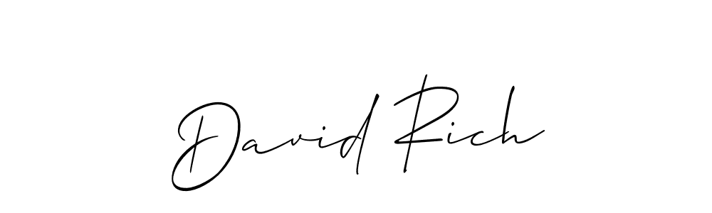 Design your own signature with our free online signature maker. With this signature software, you can create a handwritten (Allison_Script) signature for name David Rich. David Rich signature style 2 images and pictures png
