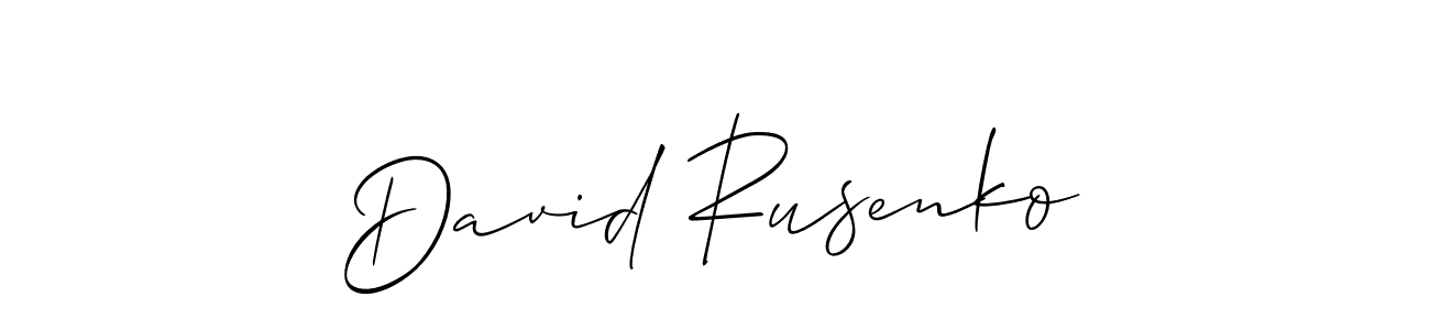 How to Draw David Rusenko signature style? Allison_Script is a latest design signature styles for name David Rusenko. David Rusenko signature style 2 images and pictures png
