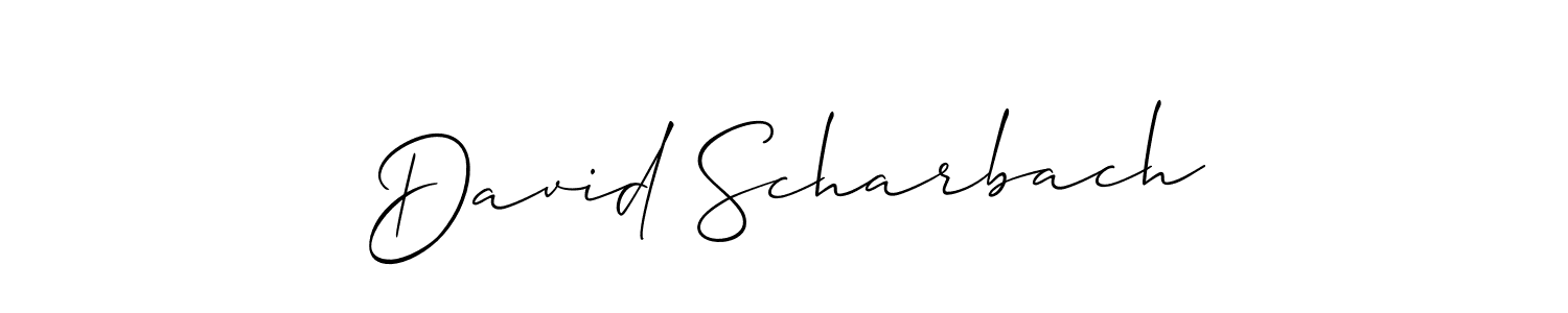 How to make David Scharbach name signature. Use Allison_Script style for creating short signs online. This is the latest handwritten sign. David Scharbach signature style 2 images and pictures png