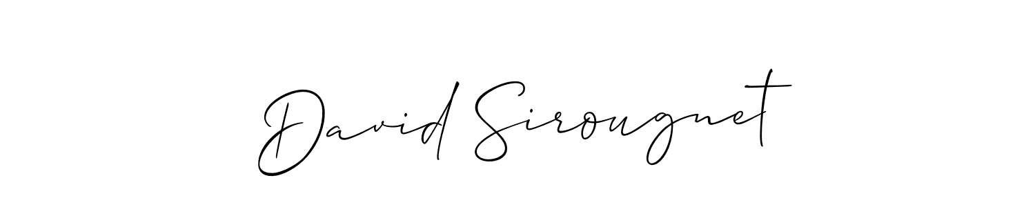You can use this online signature creator to create a handwritten signature for the name David Sirougnet. This is the best online autograph maker. David Sirougnet signature style 2 images and pictures png