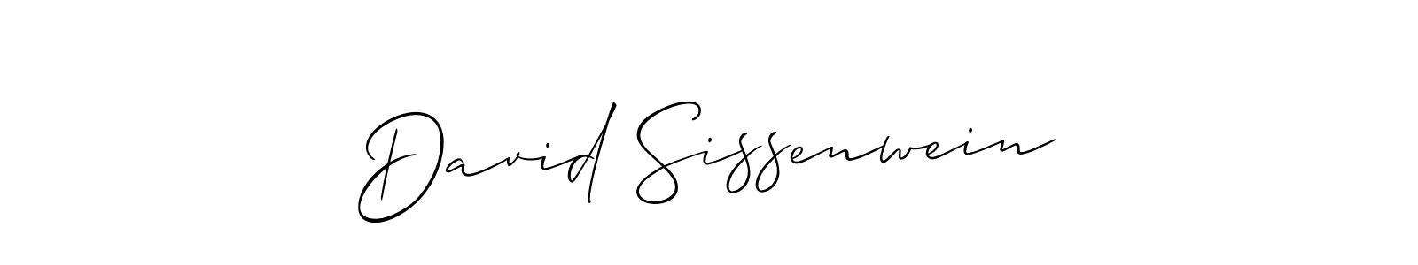 The best way (Allison_Script) to make a short signature is to pick only two or three words in your name. The name David Sissenwein include a total of six letters. For converting this name. David Sissenwein signature style 2 images and pictures png