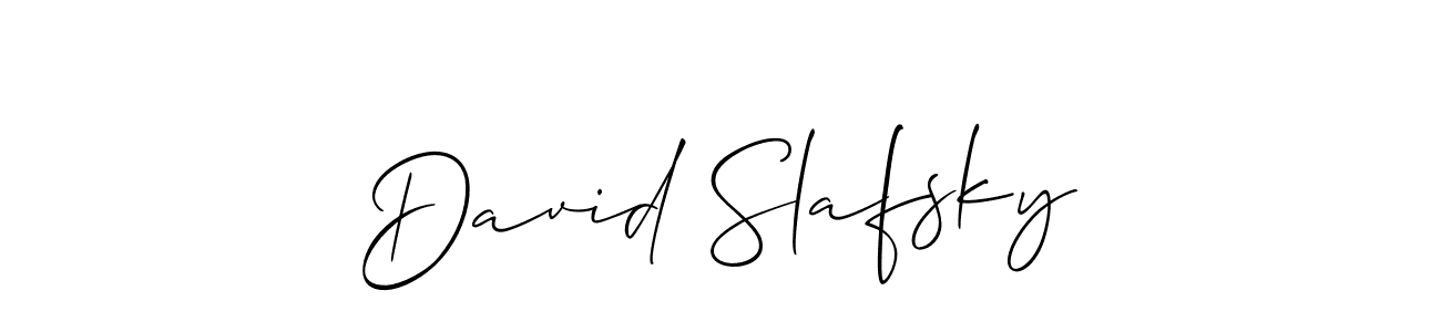 Also we have David Slafsky name is the best signature style. Create professional handwritten signature collection using Allison_Script autograph style. David Slafsky signature style 2 images and pictures png