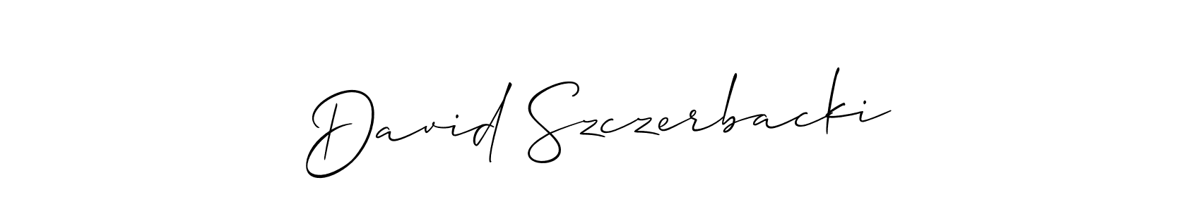 Also You can easily find your signature by using the search form. We will create David Szczerbacki name handwritten signature images for you free of cost using Allison_Script sign style. David Szczerbacki signature style 2 images and pictures png