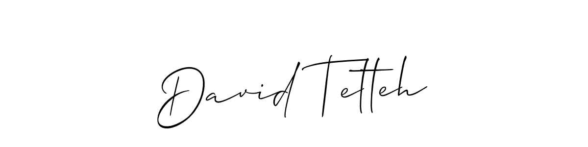 Make a short David Tetteh signature style. Manage your documents anywhere anytime using Allison_Script. Create and add eSignatures, submit forms, share and send files easily. David Tetteh signature style 2 images and pictures png