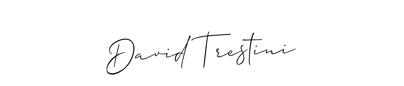 The best way (Allison_Script) to make a short signature is to pick only two or three words in your name. The name David Trestini include a total of six letters. For converting this name. David Trestini signature style 2 images and pictures png