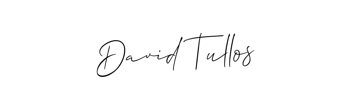 The best way (Allison_Script) to make a short signature is to pick only two or three words in your name. The name David Tullos include a total of six letters. For converting this name. David Tullos signature style 2 images and pictures png