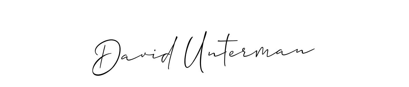 Use a signature maker to create a handwritten signature online. With this signature software, you can design (Allison_Script) your own signature for name David Unterman. David Unterman signature style 2 images and pictures png