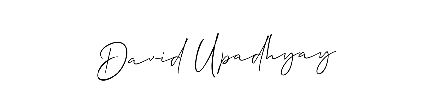 Also You can easily find your signature by using the search form. We will create David Upadhyay name handwritten signature images for you free of cost using Allison_Script sign style. David Upadhyay signature style 2 images and pictures png
