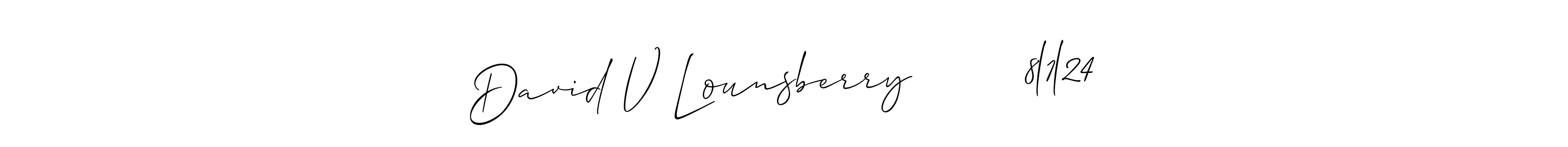 Use a signature maker to create a handwritten signature online. With this signature software, you can design (Allison_Script) your own signature for name David V Lounsberry        8l1l24. David V Lounsberry        8l1l24 signature style 2 images and pictures png