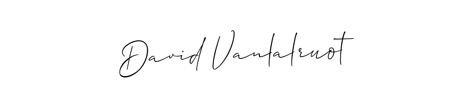 Make a beautiful signature design for name David Vanlalruot. With this signature (Allison_Script) style, you can create a handwritten signature for free. David Vanlalruot signature style 2 images and pictures png