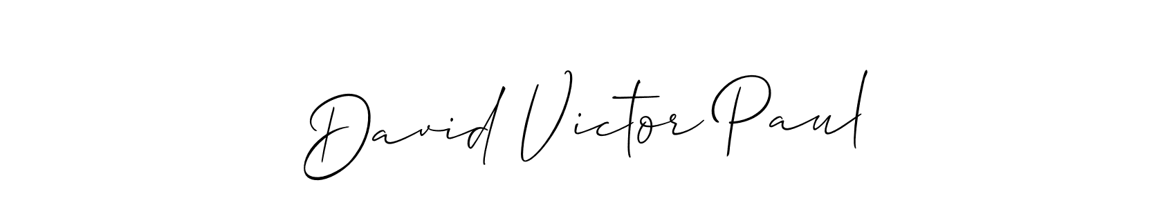 Also we have David Victor Paul name is the best signature style. Create professional handwritten signature collection using Allison_Script autograph style. David Victor Paul signature style 2 images and pictures png