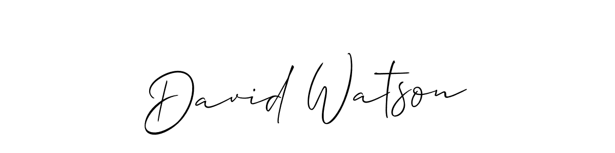The best way (Allison_Script) to make a short signature is to pick only two or three words in your name. The name David Watson include a total of six letters. For converting this name. David Watson signature style 2 images and pictures png