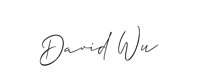 You should practise on your own different ways (Allison_Script) to write your name (David Wu) in signature. don't let someone else do it for you. David Wu signature style 2 images and pictures png