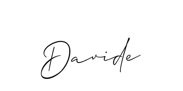 You should practise on your own different ways (Allison_Script) to write your name (Davide) in signature. don't let someone else do it for you. Davide signature style 2 images and pictures png