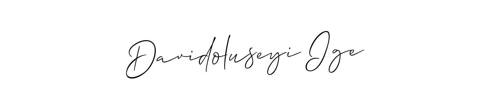 Use a signature maker to create a handwritten signature online. With this signature software, you can design (Allison_Script) your own signature for name Davidoluseyi Ige. Davidoluseyi Ige signature style 2 images and pictures png