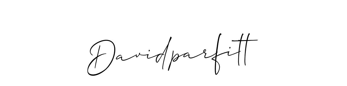 Make a short Davidparfitt signature style. Manage your documents anywhere anytime using Allison_Script. Create and add eSignatures, submit forms, share and send files easily. Davidparfitt signature style 2 images and pictures png