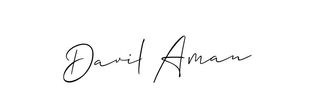 Similarly Allison_Script is the best handwritten signature design. Signature creator online .You can use it as an online autograph creator for name Davil Aman. Davil Aman signature style 2 images and pictures png