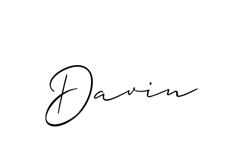 You should practise on your own different ways (Allison_Script) to write your name (Davin) in signature. don't let someone else do it for you. Davin signature style 2 images and pictures png