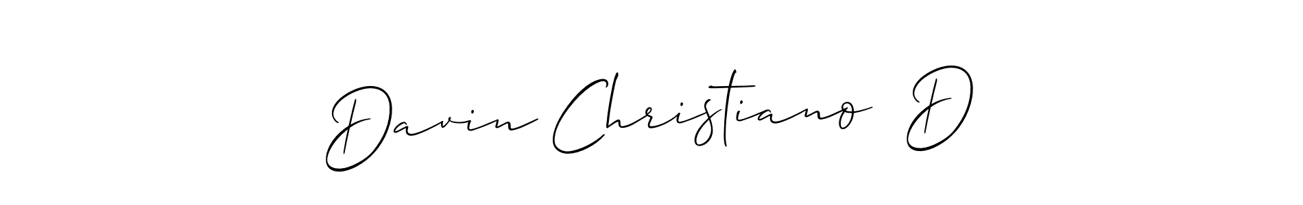 if you are searching for the best signature style for your name Davin Christiano  D. so please give up your signature search. here we have designed multiple signature styles  using Allison_Script. Davin Christiano  D signature style 2 images and pictures png