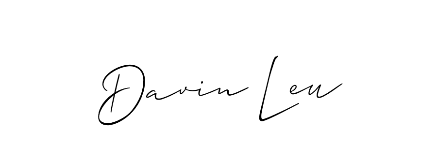 Make a beautiful signature design for name Davin Leu. With this signature (Allison_Script) style, you can create a handwritten signature for free. Davin Leu signature style 2 images and pictures png