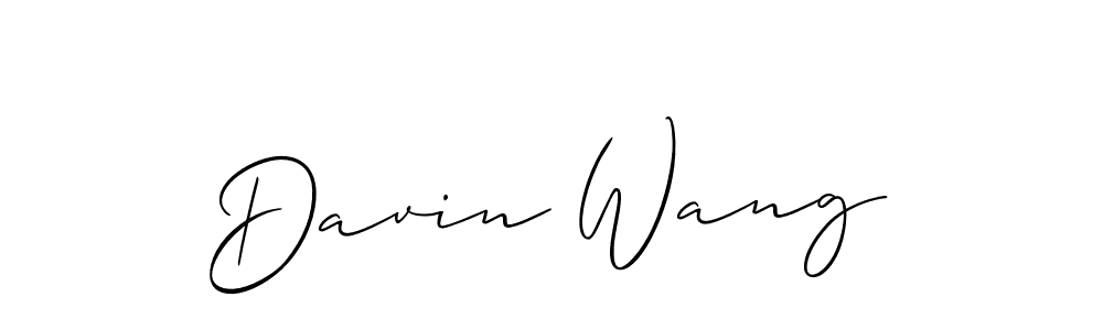 Design your own signature with our free online signature maker. With this signature software, you can create a handwritten (Allison_Script) signature for name Davin Wang. Davin Wang signature style 2 images and pictures png