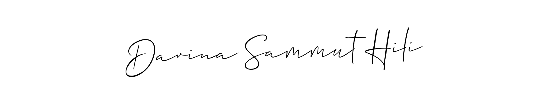 Make a beautiful signature design for name Davina Sammut Hili. With this signature (Allison_Script) style, you can create a handwritten signature for free. Davina Sammut Hili signature style 2 images and pictures png