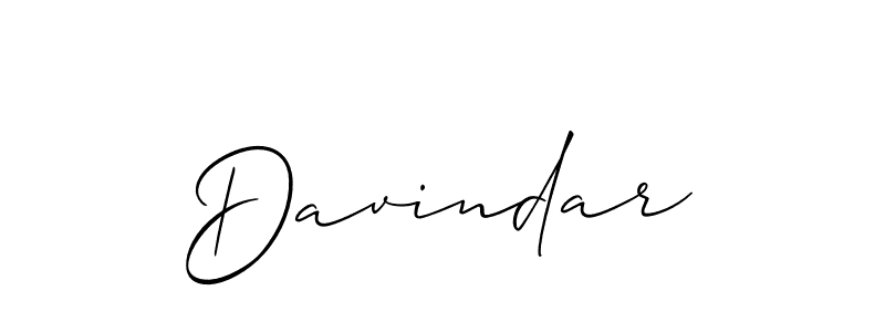 How to make Davindar signature? Allison_Script is a professional autograph style. Create handwritten signature for Davindar name. Davindar signature style 2 images and pictures png