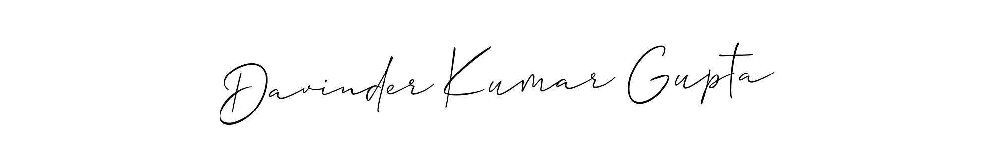 Make a beautiful signature design for name Davinder Kumar Gupta. With this signature (Allison_Script) style, you can create a handwritten signature for free. Davinder Kumar Gupta signature style 2 images and pictures png