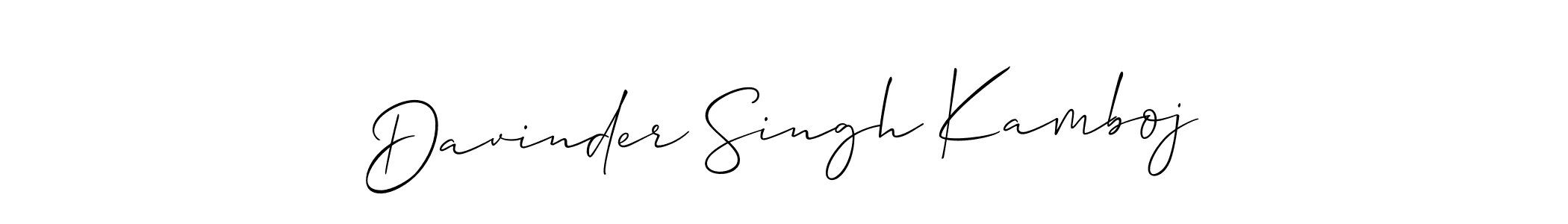 Make a short Davinder Singh Kamboj signature style. Manage your documents anywhere anytime using Allison_Script. Create and add eSignatures, submit forms, share and send files easily. Davinder Singh Kamboj signature style 2 images and pictures png