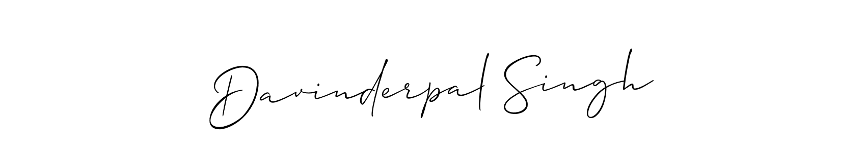 Use a signature maker to create a handwritten signature online. With this signature software, you can design (Allison_Script) your own signature for name Davinderpal Singh. Davinderpal Singh signature style 2 images and pictures png