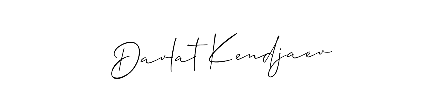 You should practise on your own different ways (Allison_Script) to write your name (Davlat Kendjaev) in signature. don't let someone else do it for you. Davlat Kendjaev signature style 2 images and pictures png