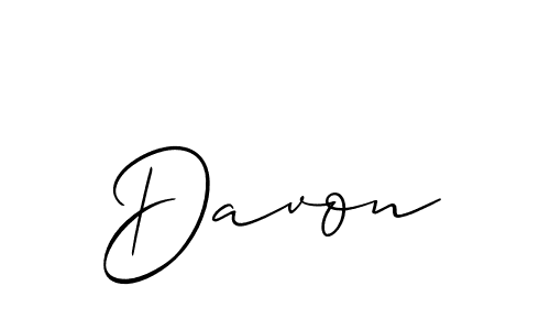 Use a signature maker to create a handwritten signature online. With this signature software, you can design (Allison_Script) your own signature for name Davon. Davon signature style 2 images and pictures png