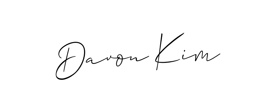 How to make Davon Kim signature? Allison_Script is a professional autograph style. Create handwritten signature for Davon Kim name. Davon Kim signature style 2 images and pictures png