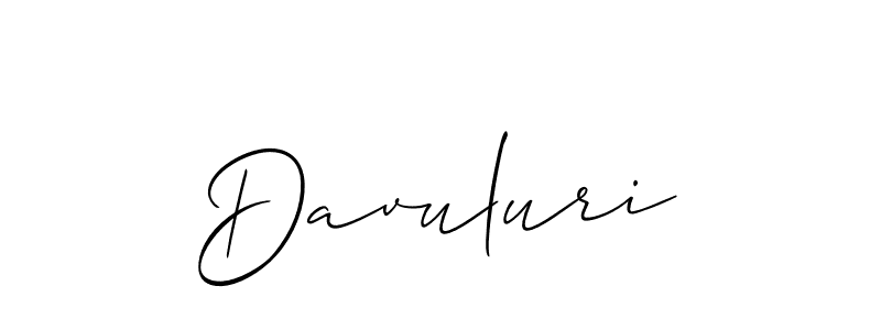 How to make Davuluri signature? Allison_Script is a professional autograph style. Create handwritten signature for Davuluri name. Davuluri signature style 2 images and pictures png