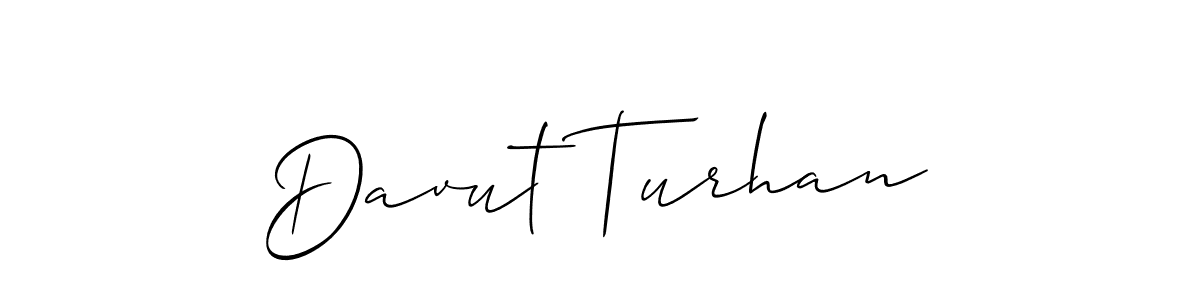 Create a beautiful signature design for name Davut Turhan. With this signature (Allison_Script) fonts, you can make a handwritten signature for free. Davut Turhan signature style 2 images and pictures png