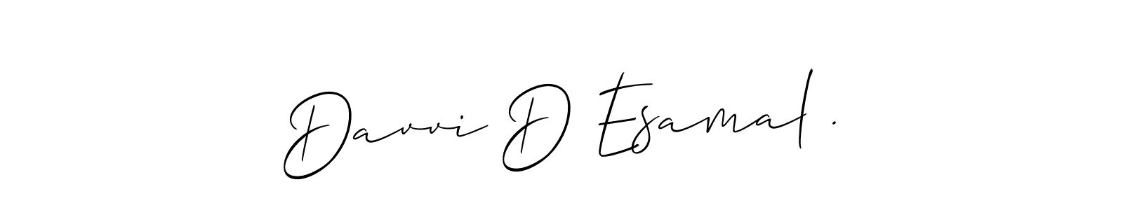 Create a beautiful signature design for name Davvi D Esamal .. With this signature (Allison_Script) fonts, you can make a handwritten signature for free. Davvi D Esamal . signature style 2 images and pictures png