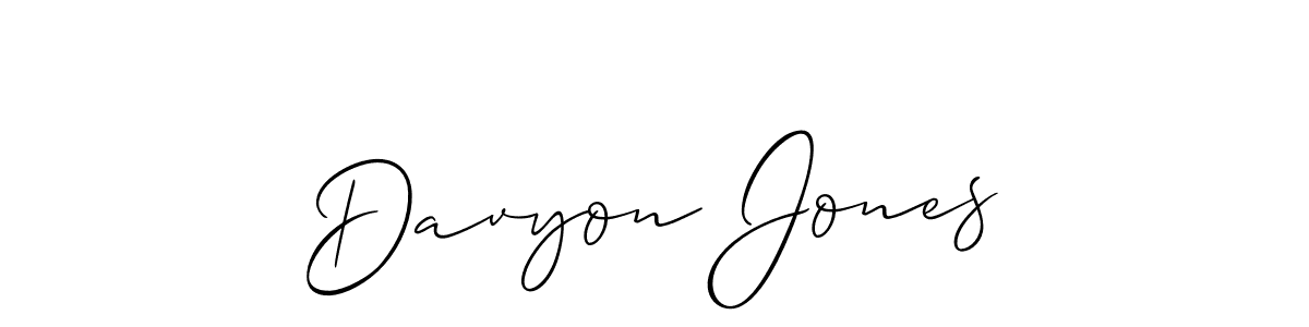 Also we have Davyon Jones name is the best signature style. Create professional handwritten signature collection using Allison_Script autograph style. Davyon Jones signature style 2 images and pictures png
